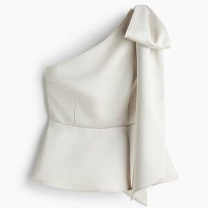 H&M ONE SHOULDER BOW TOP